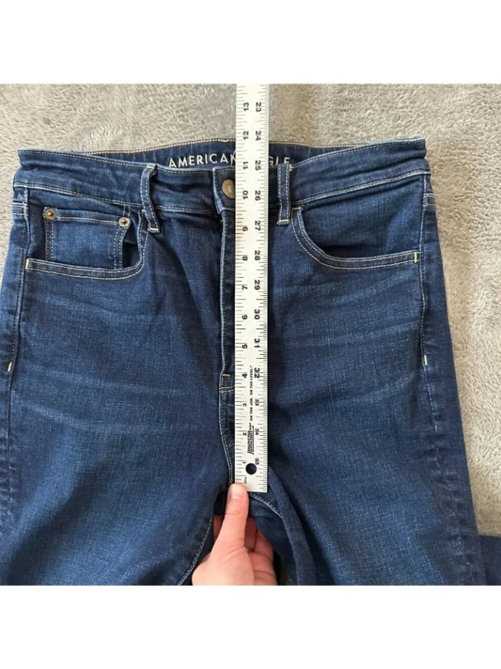 American Eagle Highest Rise Flare Dark Wash Jeans 6 X-Long Tall Stretch